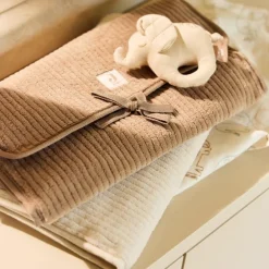 Tapis à langer nomade Cloudy Rib Milky Coffee