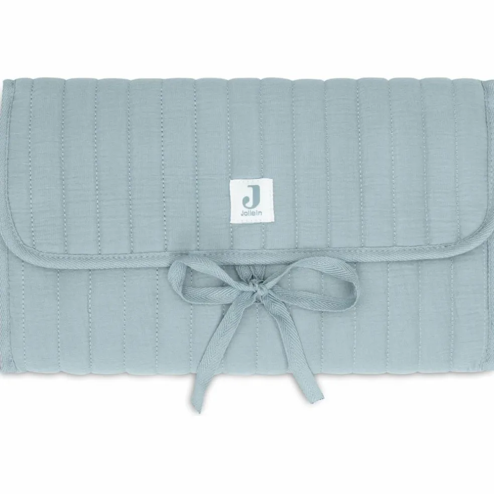 Tapis à langer nomade gaze de coton Sea Green