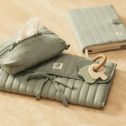 Tapis à langer nomade gaze de coton Sea Green