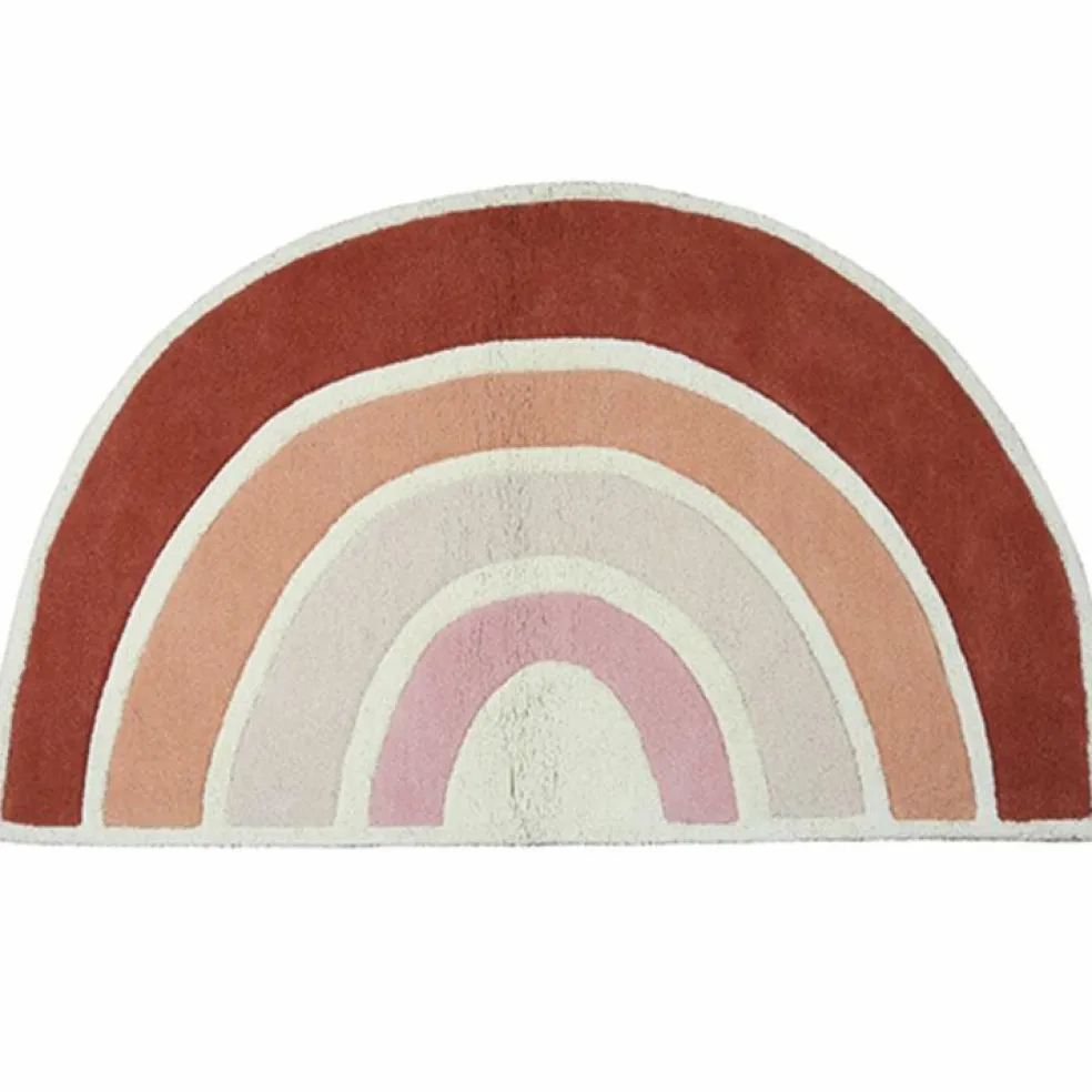 Tapis coton Paradisio arc en ciel orange et rose (120 x 70 cm)