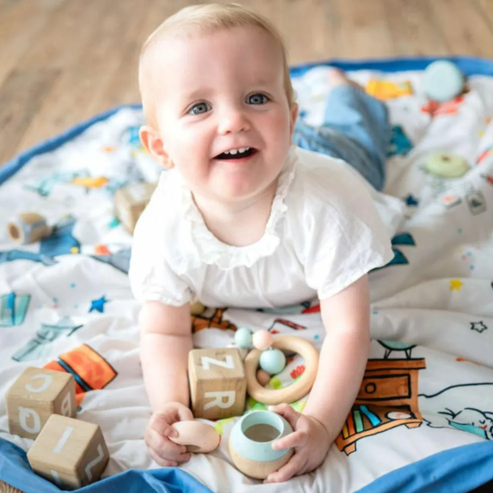 Tapis de jeu 2 en 1 Noomad Organic Soft Puce et Pilou Moulin Roty