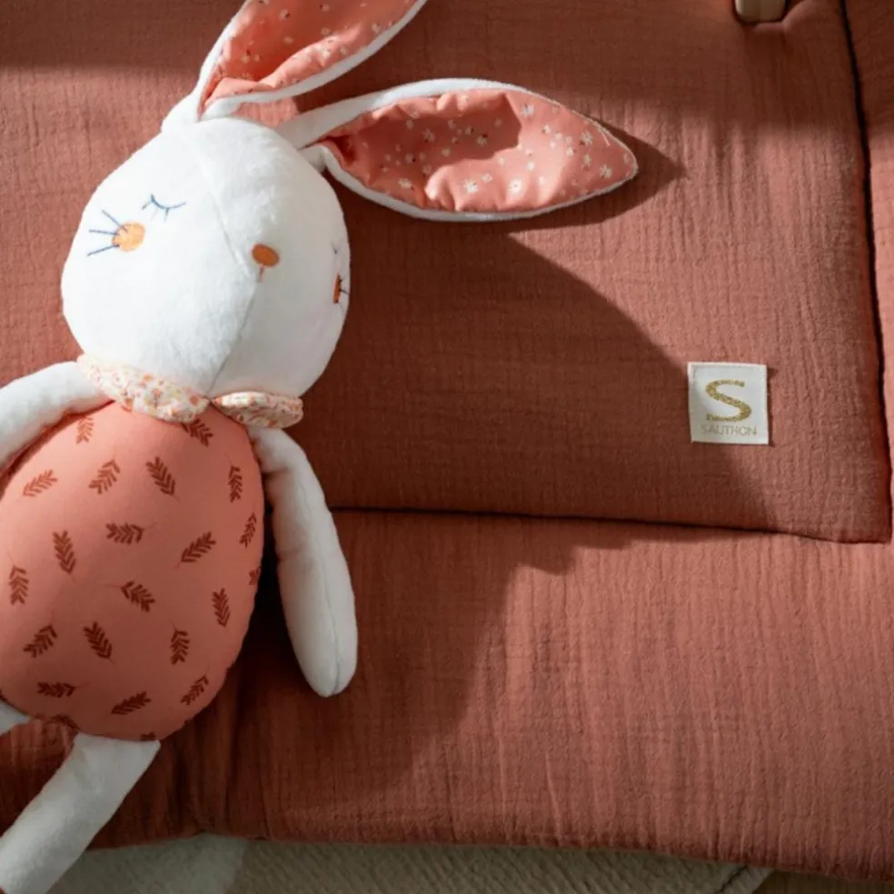 Tapis de jeu en gaze de coton Terracotta (100 x 100 cm)