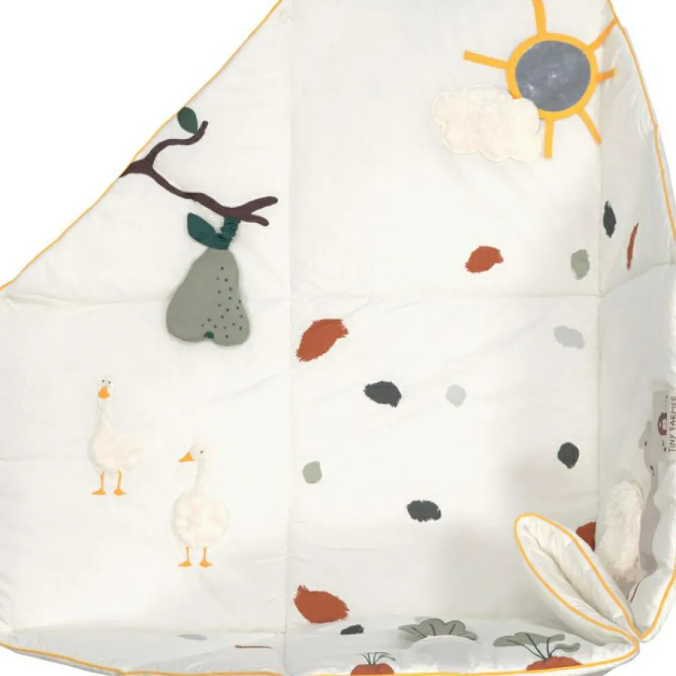 Tapis d´éveil 2 en 1 en coton bio Tiny Farmer (120 x 120 cm)