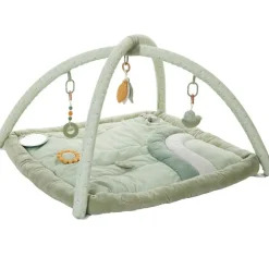Tapis d'éveil ouatiné soft boa avec arche de jeux vert