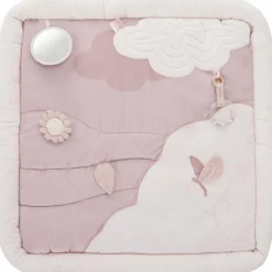 Tapis d'éveil ouatiné soft boa avec arche de jeux rose