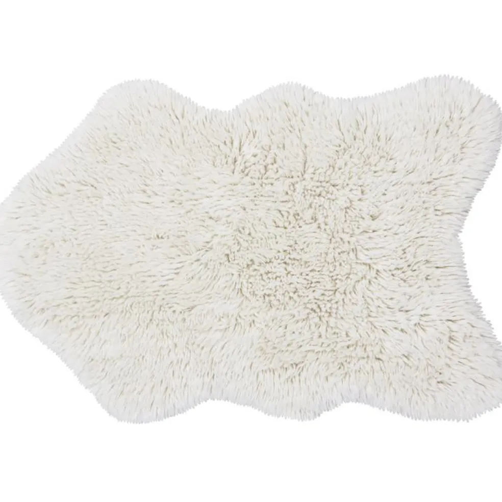 Tapis en laine Woolly Sheep blanc (110 x 75 cm)