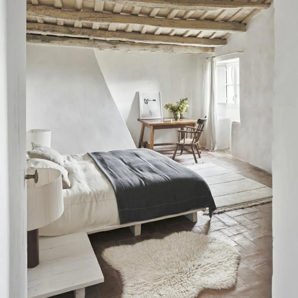 Tapis en laine Woolly Sheep blanc (110 x 75 cm)