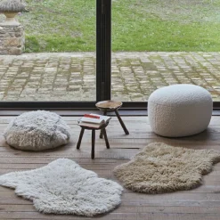 Tapis en laine Woolly Sheep blanc (110 x 75 cm)