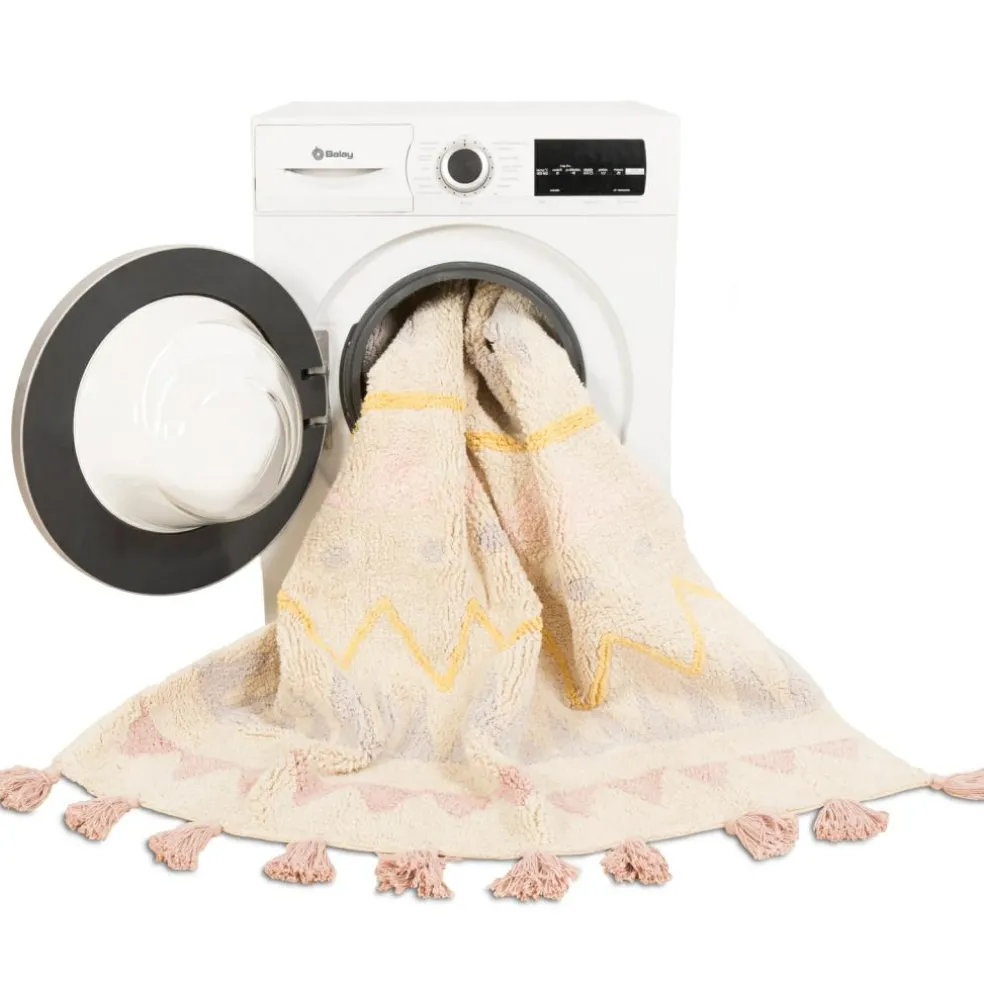 Tapis lavable azteca naturel vintage nude (120 x 160 cm)