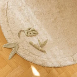 Tapis lavable bamboo leaf (120 x 120 cm)