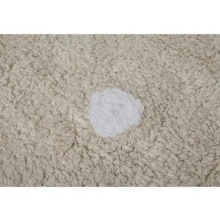 Tapis lavable biscuit beige à pois (120 x 160 cm)