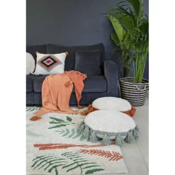 Tapis lavable Botanic Plants sur fond écru (140 x 200 cm)