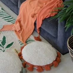 Tapis lavable Botanic Plants sur fond écru (140 x 200 cm)