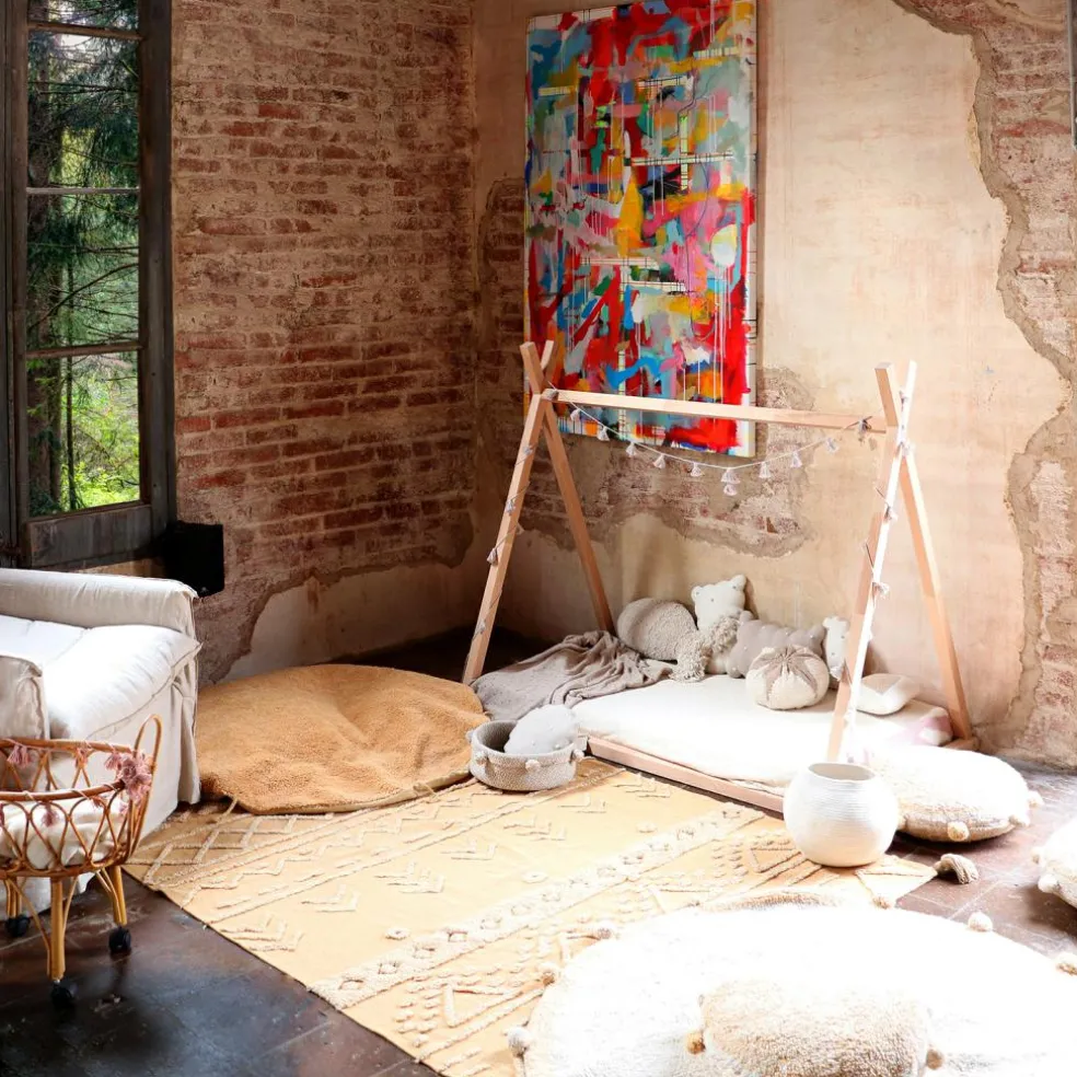 Tapis lavable Bubbly natural miel (120 cm)