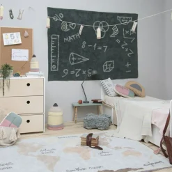 Tapis lavable carte du monde (140 x 200 cm)