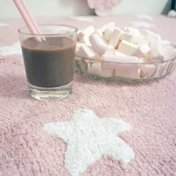 Tapis lavable Etoiles rose (120 x 160 cm)