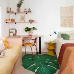 Tapis lavable Monstera Leaf vert (120 x 160 cm)