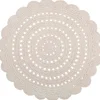 Tapis lavable rond Alma crochet écru lavable en machine (120 cm)