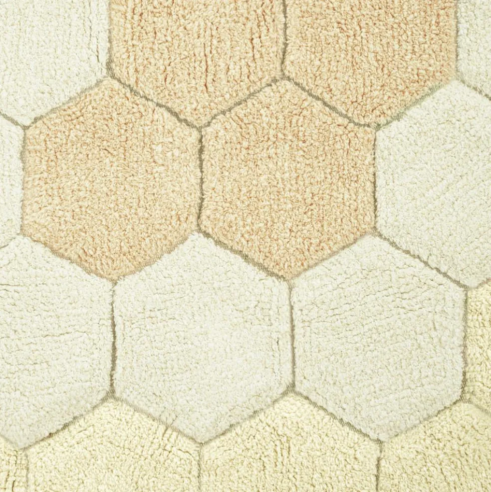 Tapis lavable rond Honeycomb Golden (140 cm)