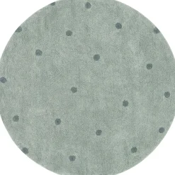 Tapis lavable Round Dot Blue Sage (140 cm)