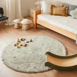 Tapis lavable Round Dot Blue Sage (140 cm)