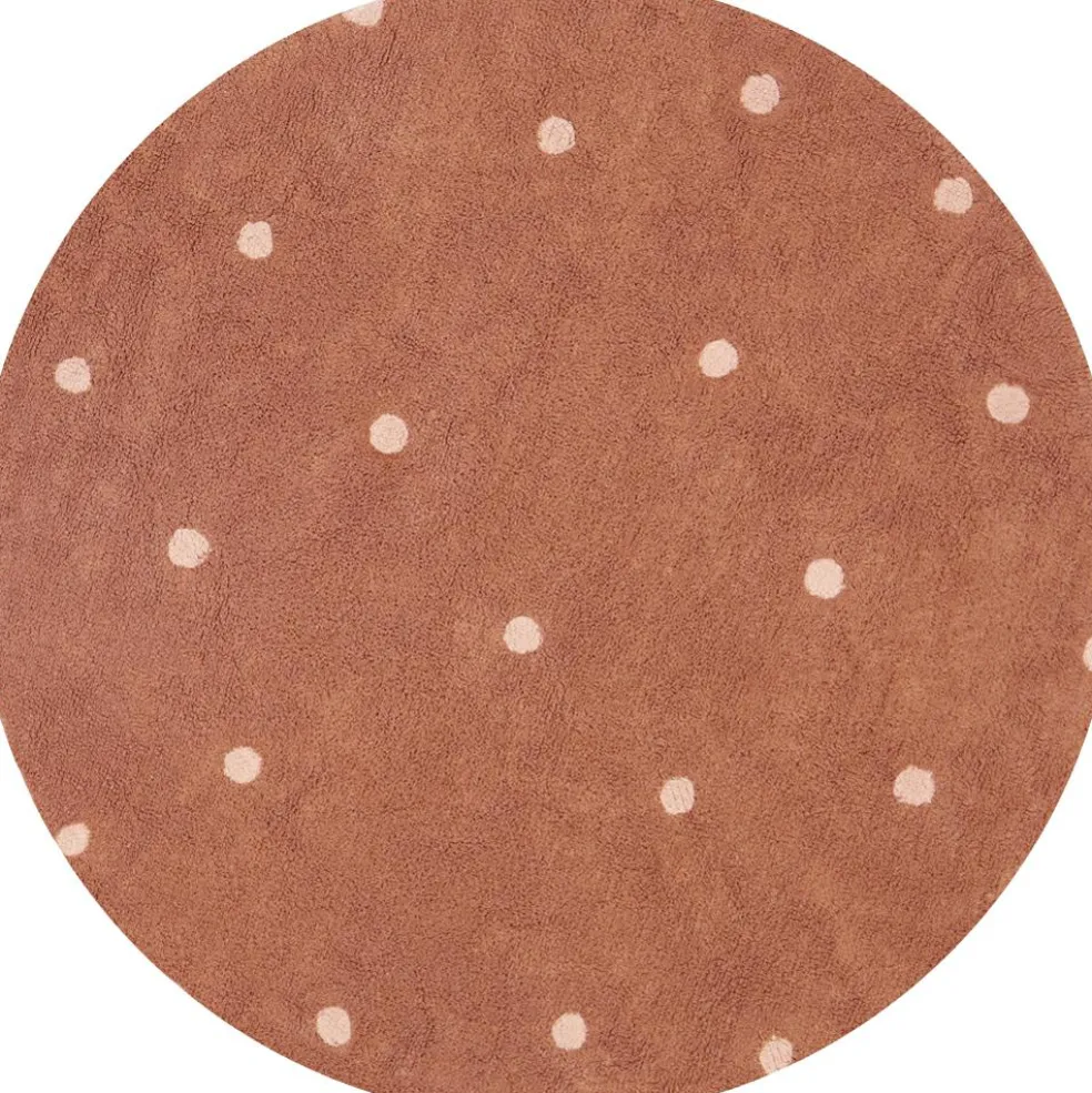 Tapis lavable Round Dot Chestnut (140 cm)