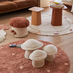 Tapis lavable Round Dot Chestnut (140 cm)