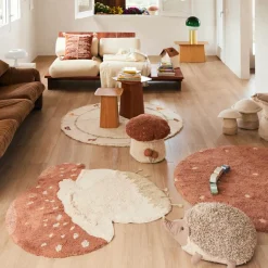 Tapis lavable Round Dot Chestnut (140 cm)