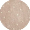 Tapis lavable Round Dot Rose (140 cm)