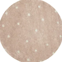 Tapis lavable Round Dot Rose (140 cm)