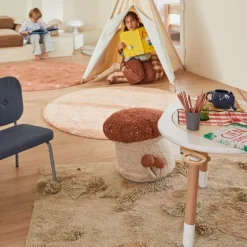 Tapis lavable Round Dot Rose (140 cm)