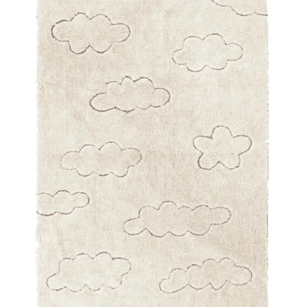 Tapis lavable RugCycled® Clouds en coton naturel (90 x 130 cm)