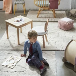 Tapis lavable RugCycled® Clouds en coton naturel (90 x 130 cm)