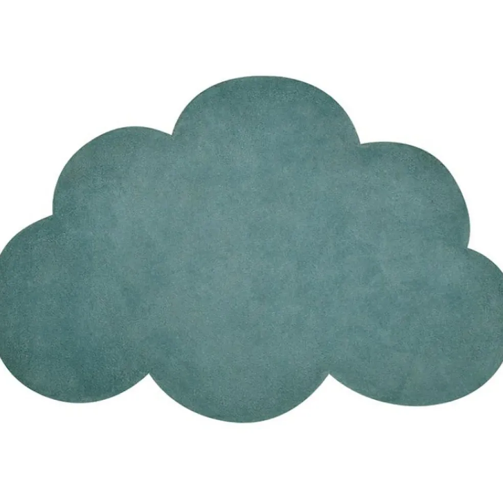 Tapis nuage en coton bleu canard (67 x 100 cm)