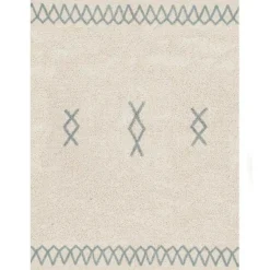 Tapis rectangulaire Atlas écru et bleu (120 x 160 cm)