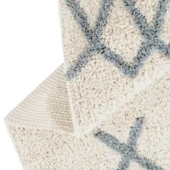 Tapis rectangulaire Atlas écru et bleu (120 x 160 cm)