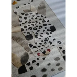 Tapis rectangulaire Little Jaguar Ivoire (80 x 125 cm)