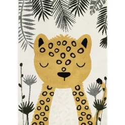 Tapis rectangulaire léopard moutarde Sören (120 x 170 cm)