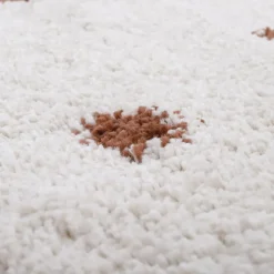 Tapis rectangulaire pois terracotta Wooly (100 x 150 cm)