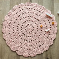 Tapis rond Alma rose nude (120 cm)