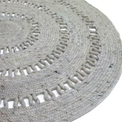 Tapis rond Bibek gris (110 cm)