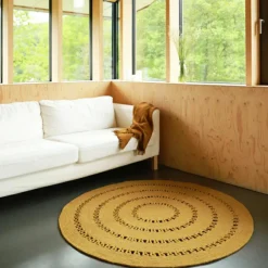 Tapis rond Bibek mangue (110 cm)