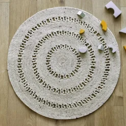 Tapis rond Bibek naturel (110 cm)