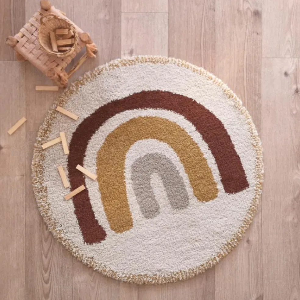 Tapis rond Bohemian arc-en-ciel (120 cm)