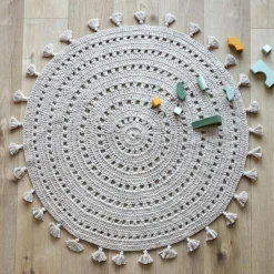 Tapis rond Nila gris perle (120 cm)