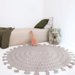 Tapis rond Nila gris perle (120 cm)