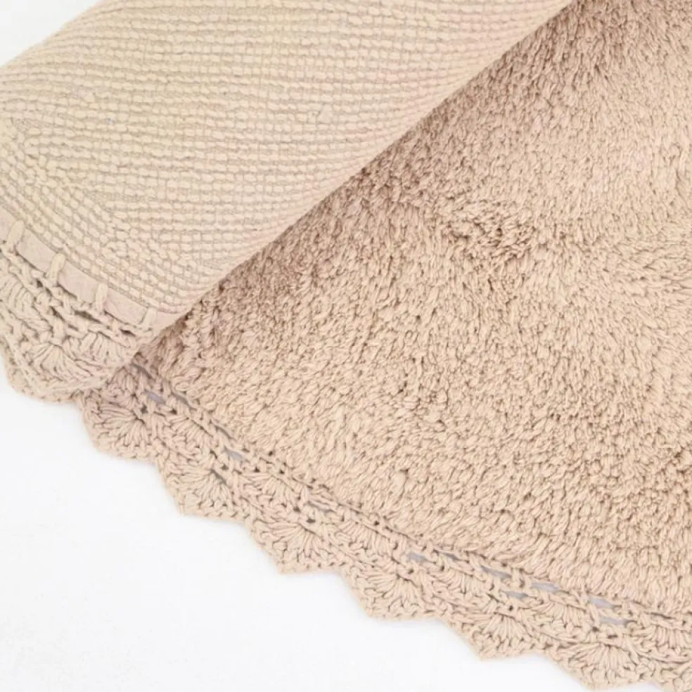 Tapis rond Perla nude (110 cm)