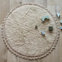 Tapis rond Perla Sable (110 cm)