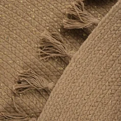 Tapis rond tressé avec fil doré Lisette (140 cm)