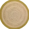 Tapis rond Yhuki en jute et laine Mangue (140 cm)